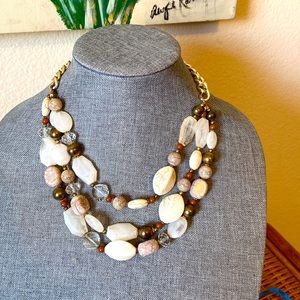 Vintage 90s Unsigned Baubles 3 Strands Necklace